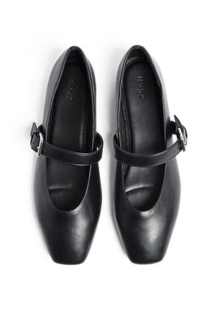 Black Strap Detail Ballerinas
