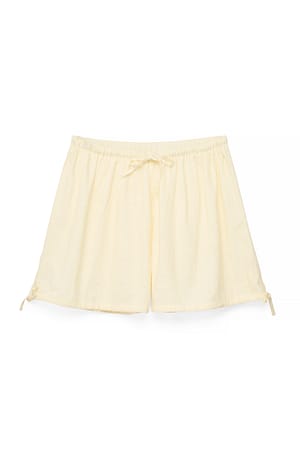Yellow Stripe Striped Mid Waist Balloon Shorts