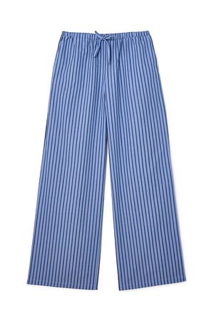 Blue Stripe Gestreifte elastische Hose mit halbhoher Taille