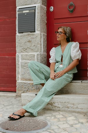 Green Stripe Randiga byxor