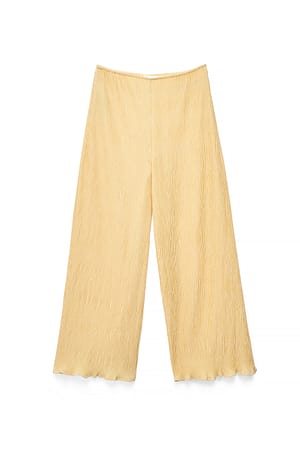 Light Yellow Structured Mid Waist Pants