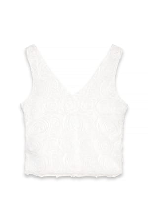 White Strukturerad singlet