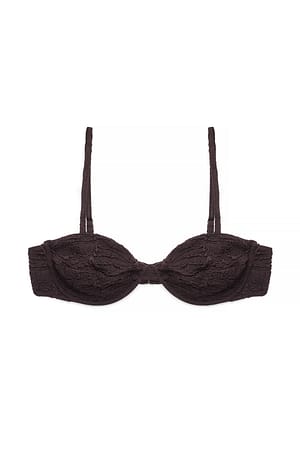 Brown Gestructureerde bikinitop