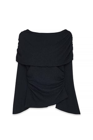 Black Structured Cape Top