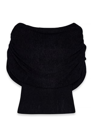 Black Strukturerad capestopp
