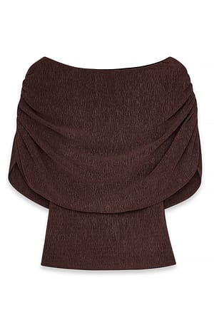 Brown Strukturert cape-topp