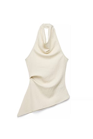 Offwhite Structured Halterneck Top