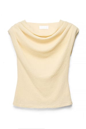 Light Yellow Structured Shoulderpad Top