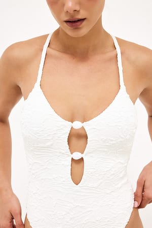 White Maillot 1 pièce structuré