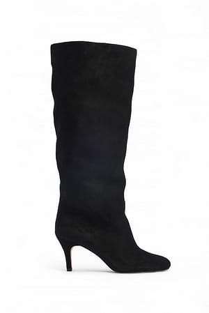 Black Stiefel aus Wildleder
