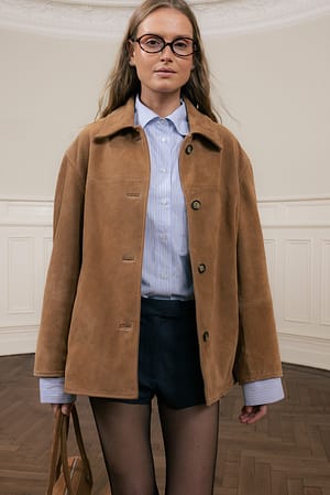 Cognac Veste en daim