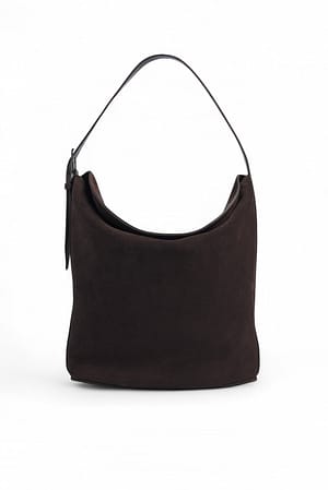 Dark Brown Cabas portefeuille en daim