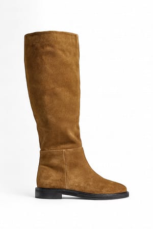 Tan Reitstiefel aus Wildleder