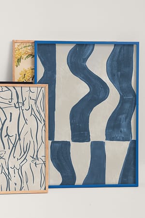 Blue Póster Swirly Lines