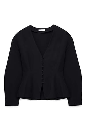 Black Op maat gemaakte getailleerde blouse met knoopsluiting aan de voorkant
