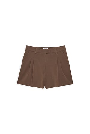 Brown Figursydd shorts med høyt liv