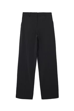 Black Tailored Mid Waist Pants