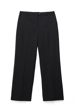 Black Pantalon de tailleur ajusté à taille mi-haute