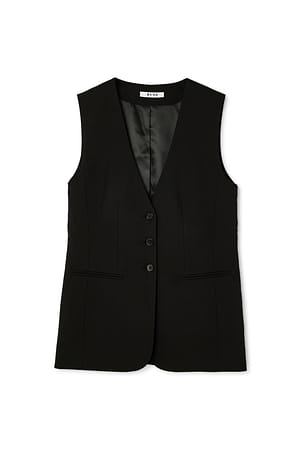 Black Skräddarsydd oversized väst