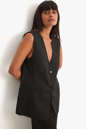 Black Getailleerde oversized blazer