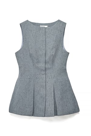 Grey tailliertes Peplum-Top