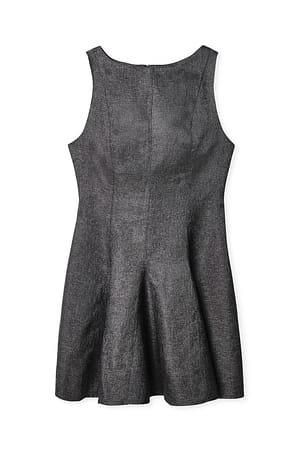 Grey ärmelloses tailliertes Minikleid