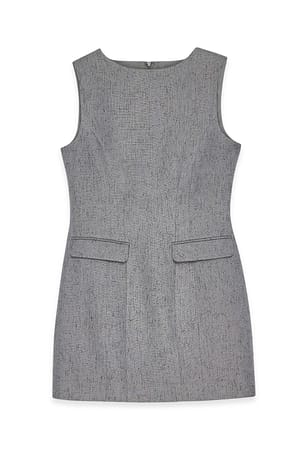 Grey Tailored Sleeveless Mini Dress