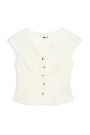Offwhite Getailleerde gilet