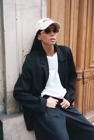 Black Oversized dobbeltspent blazer