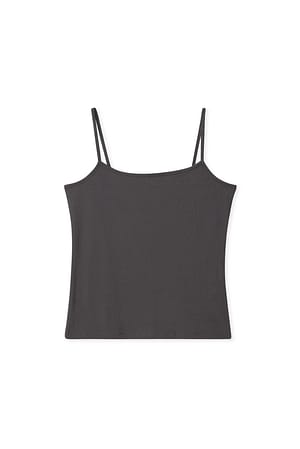 Dark Grey Basiclinne med tunna axelband