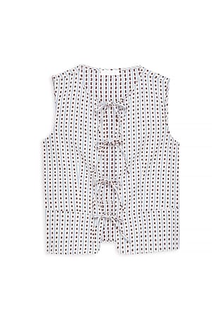 Gingham Oberteil mit Schnürdetail