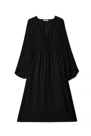 Black Robe kaftan nouée sur le devant