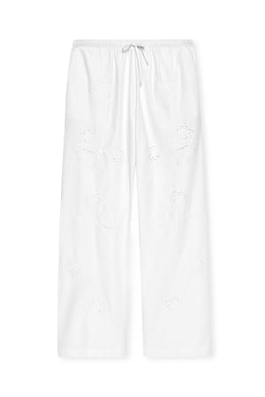 White weite Hose mit Schnürung vorne