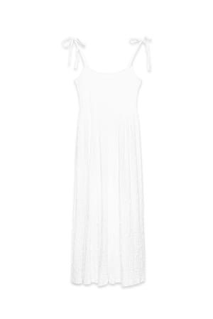 White Tie Strap Midi Dress