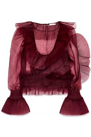 Dark Purple Tulle Blouse