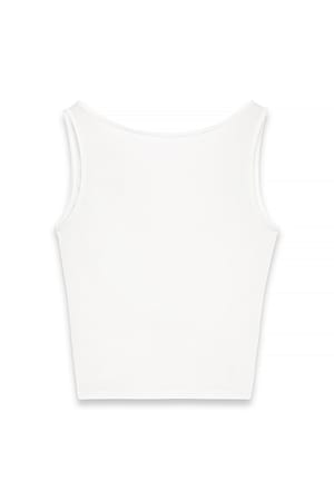 White Twist Back Top