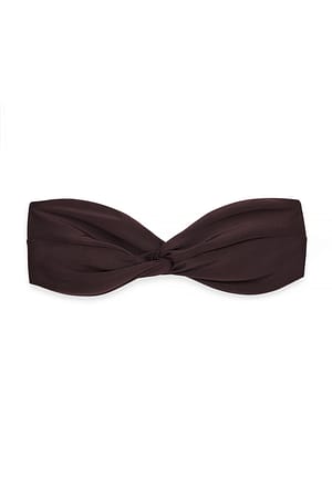 Brown Bandeau-bikinitopp med vridd detalj