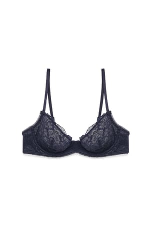 Dark Blue Beugelbeha van kant