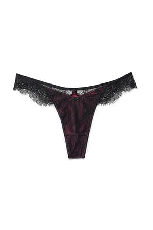 Wine Red V-Schnitt Wimpern-Tanga