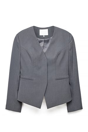 Dark Grey Tilpasset blazer med V-form