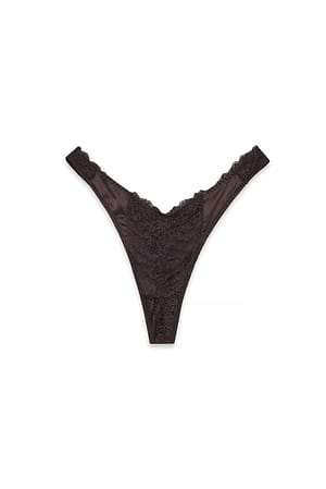 Chocolate Brown Culotte en dentelle coupe en V