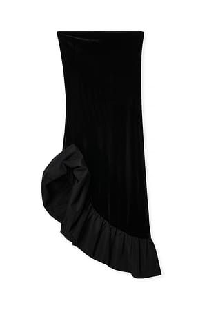 Black Bandeau-jurk van fluweel