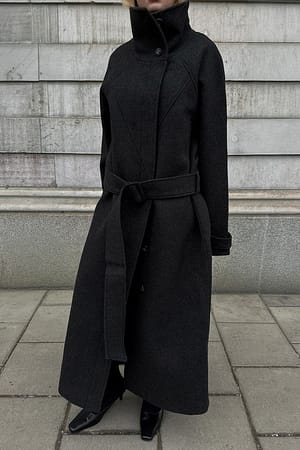 Grey Oversized kappa i ull