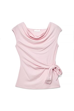 Light Pink Waist Knot Detail Top
