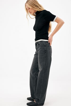 Grey Way gerade Jeans mit mittlerer Taille