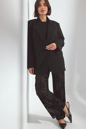 Black Wijde burn-out broek