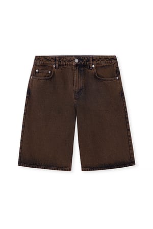 Brown Wide Denim Shorts