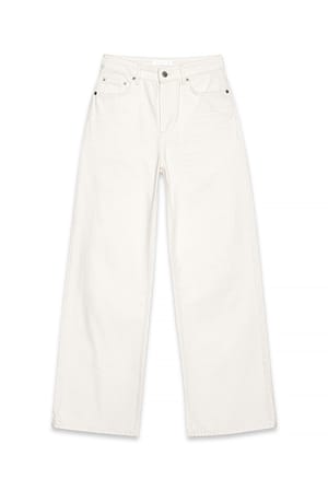 White Wide High Waist Jeans