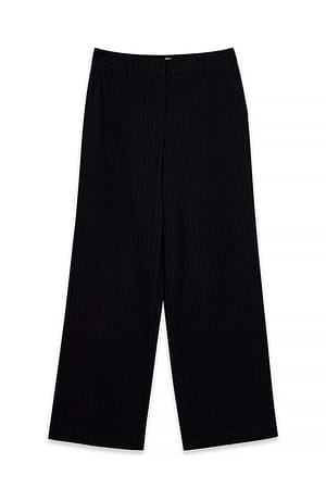 Black Stripe Pantalon de tailleur large à chevrons