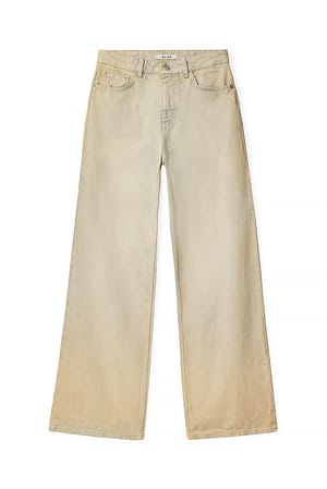 Sand Weite Jeans mit hoher Taille